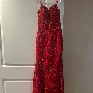 Morilee Prom Dress Red Sequin size 2